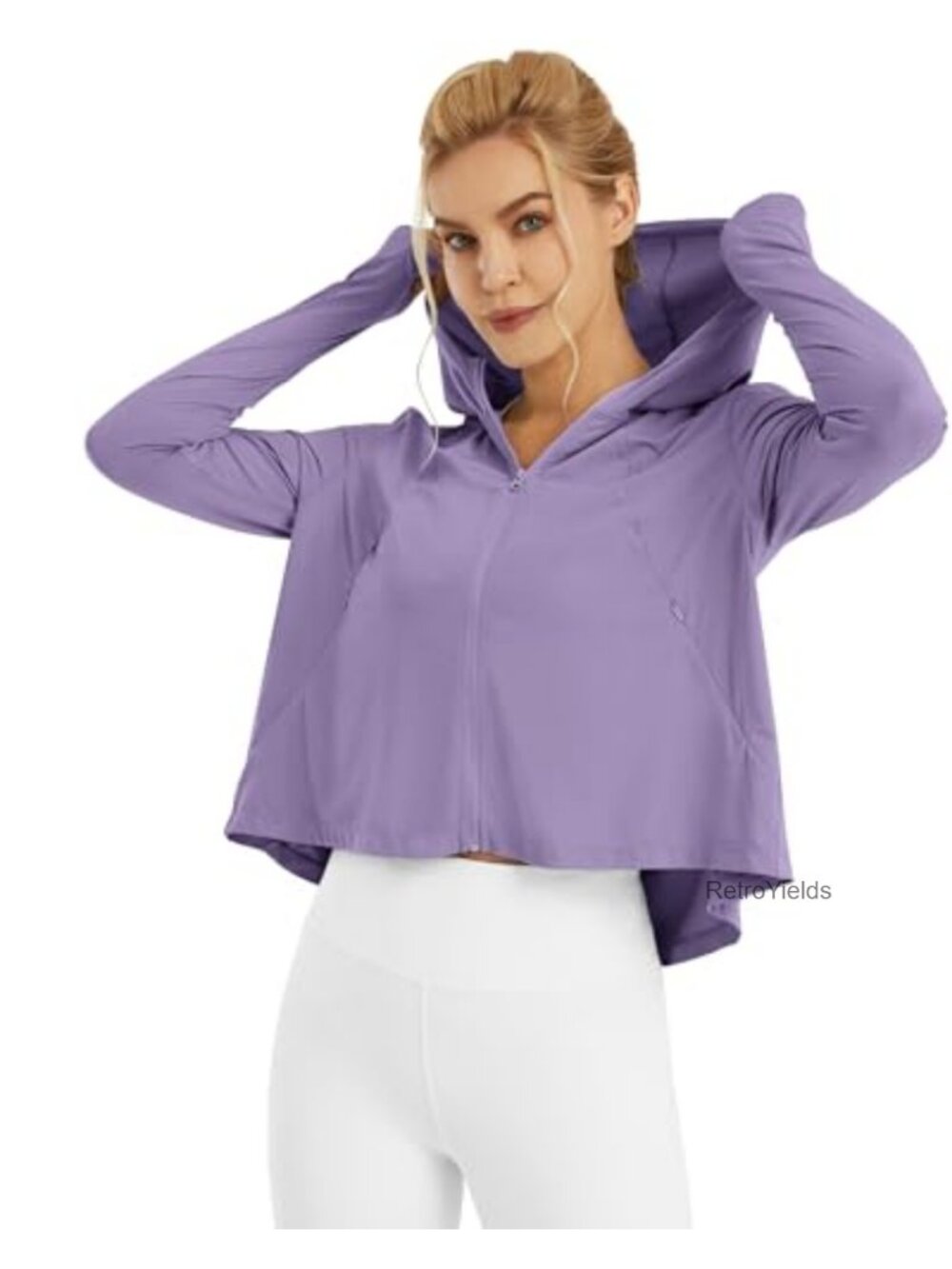 UPF 50+ Women's Sun Hoodie Quick Dry Long Sleeve Rash Guard Zip Pockets